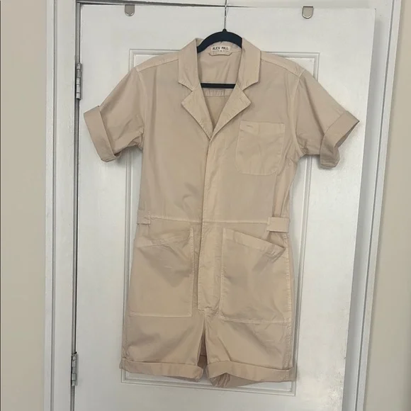 Alex Mill Tan Short Sleeve Jumpsuit - Picture 2 of 6